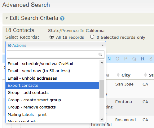 ExportFromSearch