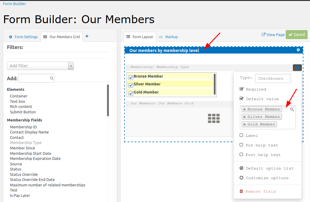 configuring a filter