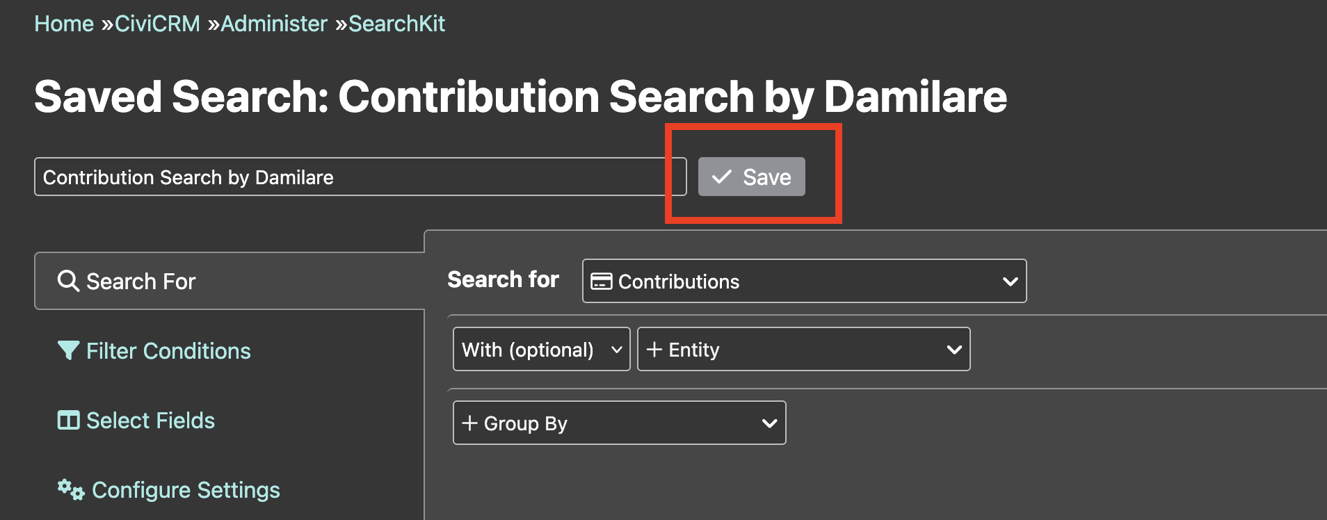 click save