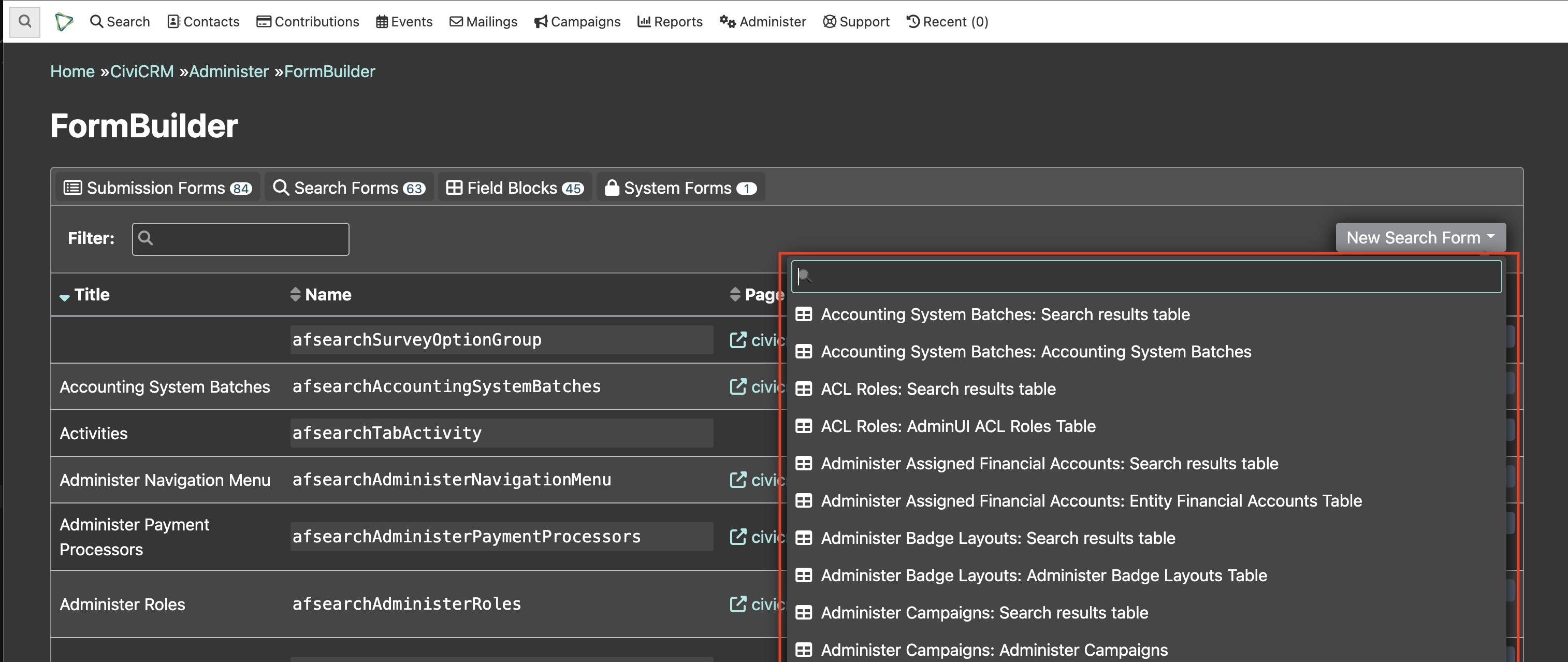 Searchkit table list